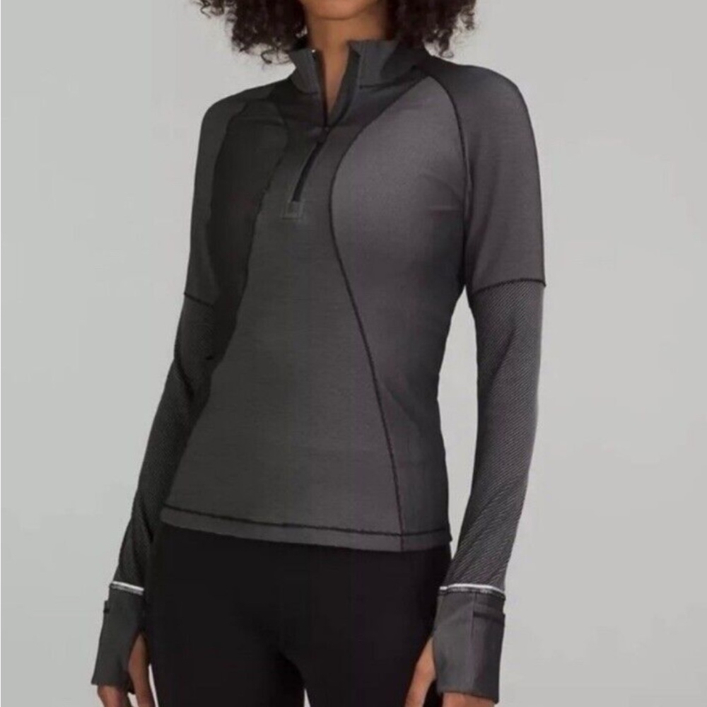 Lululemon Two-Tone Ribbed Running Half Zip Size 2 - Picture 10 of 12
